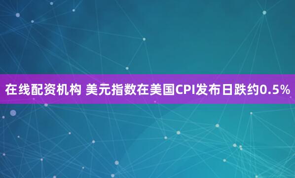 在线配资机构 美元指数在美国CPI发布日跌约0.5%